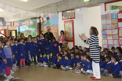 foto del'incontro nella scuola primaria di Rignano