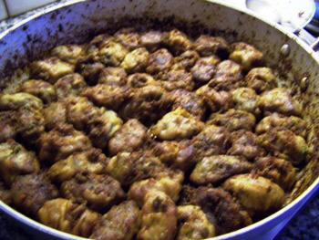 Stewed duck with celery balls 