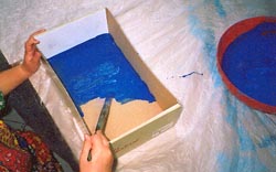 dipinge la scatola di blu