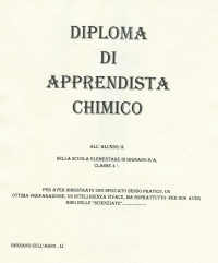 il diploma dell'apprendista chimico