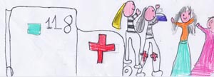 disegno: l'ambulanza della Croce Rossa