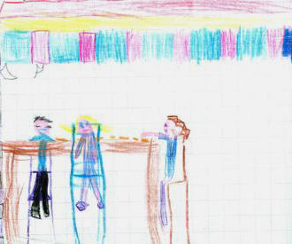 disegno: i bambini giocano con il memory multilingue