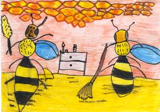 Disegno api pulitrici