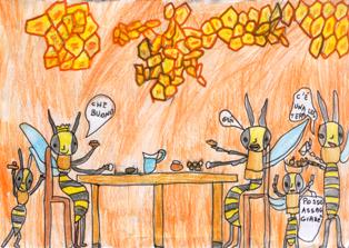 Disegno api a tavola