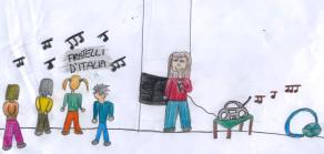 Disegno bambini che cantano