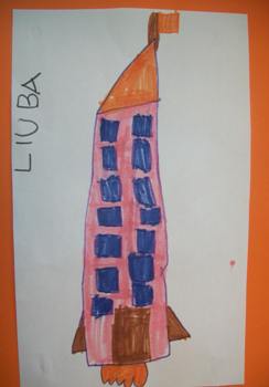 disegno dei bambini del progetto dell'astronave