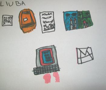 disegno dei bambini di alcune cose per cui serve la scrittura 