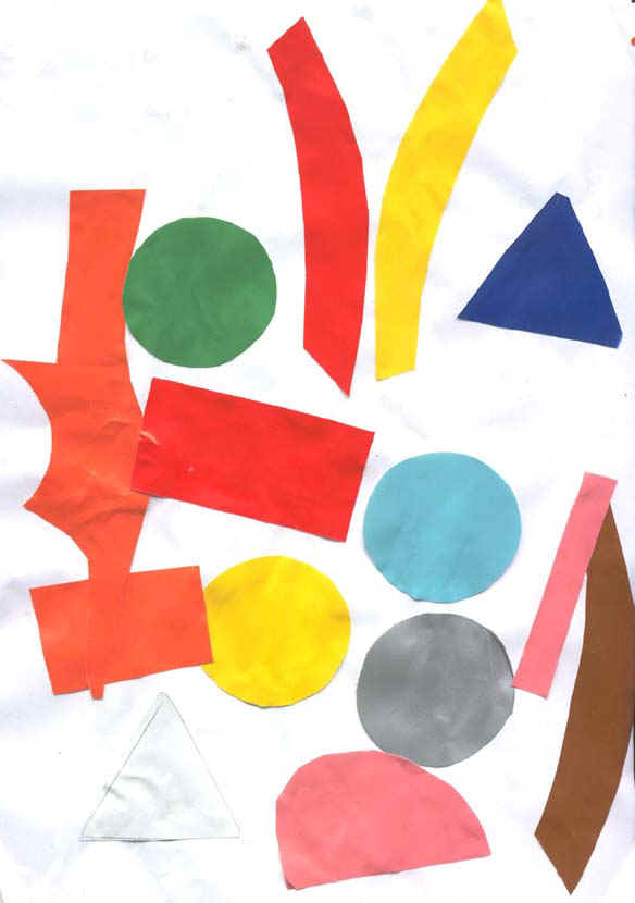 collage  dei bambini con carta colorata