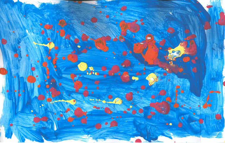 riproduzione dei bambini del dipinto di Pollock