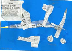 collage  dei bambini con carta di giornali