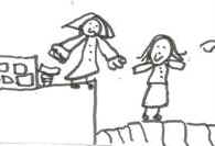 disegno di due bambine che giocano
