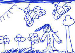 disegno dei bambini in giardino