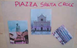 foto della ricostruzione con foto di piazza santa Croce