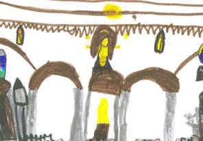 disegno dei bambini dell'esperienza nella Chiesa di Santa Croce