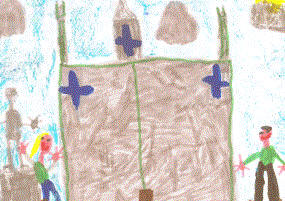 disegno dei bambini dell'esperienza nella Chiesa di Santa Croce