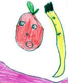 disegno mela e banana