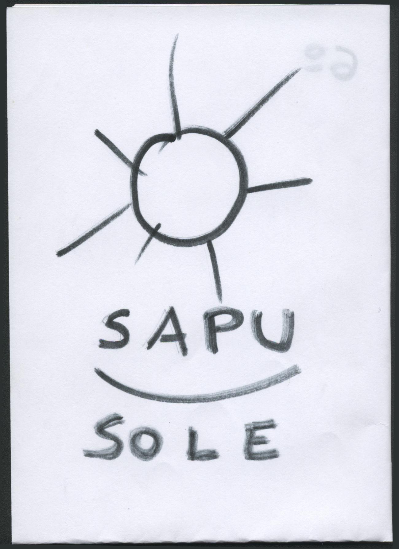 scrittura spontanea della parola "sole": ogni segno rappresenta un suono