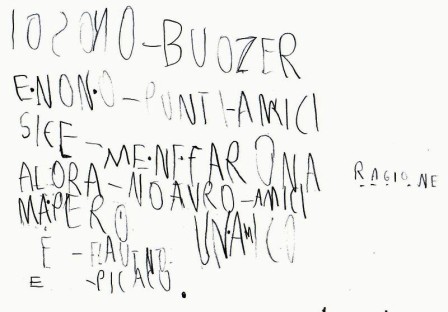 scansione scritto di un bambino