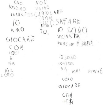 scansione scritto di una bambina
