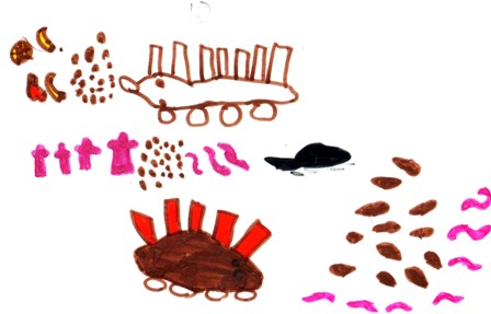 disegno ricci in cerca di provviste
