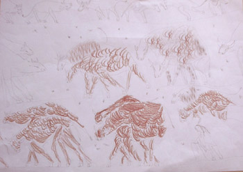 bisonti disegnati dai bambini