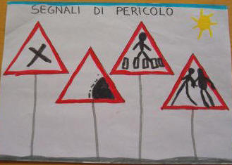 disegno dei cartelli triangolari che significano pericolo