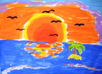 "La nostra estate" pittura a tempera 