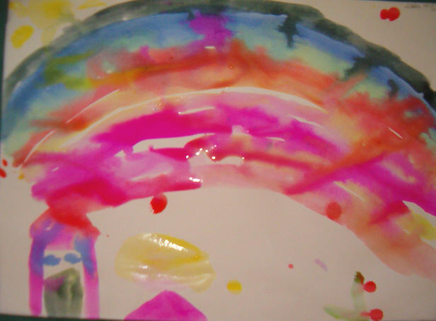 pittura realizzata con l'acqua colorata